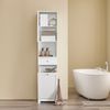 SoBuy BZR216-W Badezimmer-Hochschrank, MDF, Lackiert, Weiß, 40 x 180 x 38 cm Bild 4