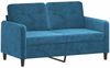 vidaXL 2-Sitzer-Sofa mit Zierkissen Blau 120 cm Samt 3200880 Bild 4