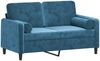 vidaXL 2-Sitzer-Sofa mit Zierkissen Blau 120 cm Samt 3200880 Bild 3