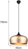 LED Pendelleuchte 1-flammig mit Lampenschirm Messing, Ø 45cm Bild 4