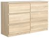meble masztalerz Kommode Eiche-Sonoma mit 6 Schubladen 120 cm, Sideboard Wohnzimmer, Kommode Schlafzimmer H: 78,5cm, B: 120 cm, T: 39 cm, Kommode mit Schubladen, Schubladenschrank Bild 4
