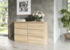 meble masztalerz Kommode Eiche-Sonoma mit 6 Schubladen 120 cm, Sideboard Wohnzimmer, Kommode Schlafzimmer H: 78,5cm, B: 120 cm, T: 39 cm, Kommode mit Schubladen, Schubladenschrank Bild 2