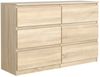 meble masztalerz Kommode Eiche-Sonoma mit 6 Schubladen 120 cm, Sideboard Wohnzimmer, Kommode Schlafzimmer H: 78,5cm, B: 120 cm, T: 39 cm, Kommode mit Schubladen, Schubladenschrank Bild 5