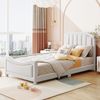 Kinderbett 90×200 cm mit abgerundeten Ecken und Lattenrost, Beige, ohne Matratze Bild 2