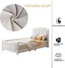 Kinderbett 90×200 cm mit abgerundeten Ecken und Lattenrost, Beige, ohne Matratze Bild 5