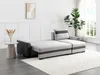 Vente-unique - GIANY Sofa KunstlederStoff Grau - B 135 cm x H 88 cm x L 242 cm Bild 2