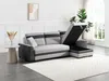 Vente-unique - GIANY Sofa KunstlederStoff Grau - B 135 cm x H 88 cm x L 242 cm Bild 3
