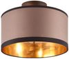 Deckenleuchte DAVOS mit Stoffschirm in Taupe/Gold, Ø 30cm Bild 2