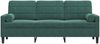 vidaXL 3-Sitzer-Sofa mit Zierkissen, Samt Dunkelgrün, 197 x 77 x 80 cm Bild 3