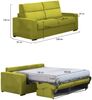 Dmora 3-Sitzer Schlafsofa Marcon, Schlafsofa fürs Wohnzimmer, gepolstert, abnehmbar, 100 % Made in Italy-Qualität, 220x95 h100 cm, Grün Bild 3