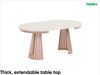 MEBLINI Esstisch Rund Ausziehbar aus Metall - 100-176x76 cm - CONEY - Kaschmir/Kupferfarbe - Loft - Esszimmertisch Modern - Küchentisch - Ausziehtisch - Round Dining Table Bild 2