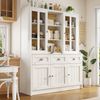 REDOM Hochschrank Küchenschrank,Esszimmerschrank (140x38,5x175 cm Moderner Hochschrank für Wohnzimmer & Küche – Vitrinenschrank mit Schubladen, 1-St) Bild 3