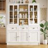 REDOM Hochschrank Küchenschrank,Esszimmerschrank (140x38,5x175 cm Moderner Hochschrank für Wohnzimmer & Küche – Vitrinenschrank mit Schubladen, 1-St) Bild 2
