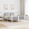 vidaXL Bettrahmen mit Kopfteil Hellgrau 140 x 190 cm Stoff 878338 Bild 4
