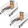 Teleskopschubladen 2er Set - für 30 cm Schrank mit Einlegeboden, aus Metall, (Chrom) Bild 1