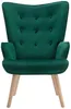 Vente-unique - VATELY Sessel SamtStoff Grün - B 78 cm x H 95,5 cm x L 69 cm Bild 2