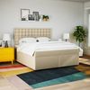 vidaXL Boxspringbett mit Matratze Creme 180x200 cm Stoff 3292886 Bild 4