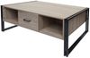 Couchtisch HWC-A27b, Beistelltisch Wohnzimmertisch, 3D-Struktur, 45x110x60cm MVG-zertifiziert, Metall ~ Eiche-Optik Bild 4