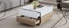 MODFU Couchtisch 360° drehbare Tischplatte (Satztisch, Wohnzimmertisch Beistelltisch, Wohnzimmertisch, 1-St, 2 Schubladen, 60*60*38cm), mit Gleitschienendesign Bild 4