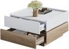 MODFU Couchtisch 360° drehbare Tischplatte (Satztisch, Wohnzimmertisch Beistelltisch, Wohnzimmertisch, 1-St, 2 Schubladen, 60*60*38cm), mit Gleitschienendesign Bild 2