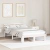 vidaXL Bettrahmen mit Kopfteil Weiß 140 x 190 cm Massives Kiefernholz 872615 Bild 1