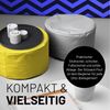 Lumaland Indoor Outdoor Sitzhocker 25x45 cm - Runder Sitzpouf, Sitzsack Bodenkissen, Sitzkissen, Bean Bag Pouf - Wasserabweisend - Pflegeleicht - ideal für Kinder und Erwachsene - Gelb Bild 5