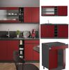 Singleküche R-Line Rot/Anthrazit 160 cm J-Shape, AP Eiche Vicco Bild 2