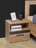 Nachtkommode >DALATE< 1 Schublade, Catania Eiche / Schwarz Matt - 50,2x45,2x33,8 (BxHxT) Bild 2