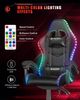 BIGZZIA Gaming-Stuhl mit LED - Gaming Chair Gamer Stühle RGB Licht, Beleuchtung Computerstuhl Höhenverstellbar Ergonomisch Bürostuhl Bild 3