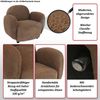 Sessel HWC-P33, Lounge-/Relax-/Cocktailsessel Polstersessel, Stoff/Textil Chenille (330 g/m²) Öko-Tex ~ creme Bild 2