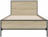 vidaXL Bettgestell Sonoma-Eiche 90x190 cm Holzwerkstoff und Metall 845563 Bild 4