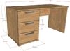 Schreibtisch Sam 140 x 74.4 x 65.2 cm Eiche Melamin Dekor Metall Natur Schwarz Bild 2