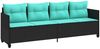 vidaXL Sonnenliege mit Kissen Schwarz Poly Rattan 368334 Bild 2
