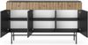 AX LIVING Kommode modern Dinley 155 cm Schwarz mit Eiche-Riffel-Fronten Bild 3