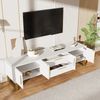 TV-Schrank 170 cm Weiß Gold, TV Lowboard mit Türen und Schubladen, Hochglanz Fernsehtisch Bild 4