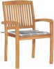 vidaXL Stapelbare Gartenstühle mit Kissen 4 Stk. Massivholz Teak 3073224 Bild 3