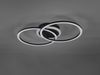 LED Deckenleuchte, schwarz, Ringe, dimmbar, L 50 cm Bild 3