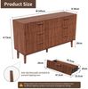 PXloue Kommode Mehrzweckschrank Holz Sideboard Mit 6 Schubladen Breite 100 cm, mit Griff Bild 2
