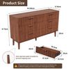 PXloue Kommode Mehrzweckschrank Holz Sideboard Mit 6 Schubladen Breite 100 cm, mit Griff Bild 4