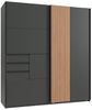 Lomadox Schwebetürenschrank CHIVASSO-43 Schwebetürenschrank 180cm, graphit mit Eiche, mit 3 Schubladen Bild 3