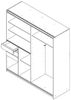 Lomadox Schwebetürenschrank CHIVASSO-43 Schwebetürenschrank 180cm, graphit mit Eiche, mit 3 Schubladen Bild 4
