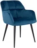 Vente-unique - Stuhl 2er-Set - Samt & Metall - Blau - PEGA von Pascal MORABITO Bild 4
