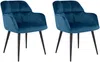 Vente-unique - Stuhl 2er-Set - Samt & Metall - Blau - PEGA von Pascal MORABITO Bild 2