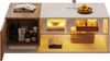 LED-Couchtisch, Wohnzimmertisch mit LED-Lichtleiste und Stauraum, modern, MDF, Weiß, 105×50×36 cm Bild 5