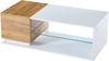 LED-Couchtisch, Wohnzimmertisch mit LED-Lichtleiste und Stauraum, modern, MDF, Weiß, 105×50×36 cm Bild 4