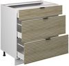 Küchenunterschrank Fame-Line Eiche Paneel 80 cm mit 3 Schubladen, ohne Arbeitsplatte Vicco Bild 4