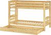 Erst-Holz Etagenbett Kiefer natur 90x200 inkl. Gästebettkasten Bild 4