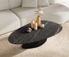 Couchtisch Edge Oval 140x75 cm Keramik Laminam® Noir Desir Braun Vibany Metall Schwarz Bild 4