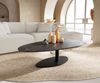 Couchtisch Edge Oval 140x75 cm Keramik Laminam® Noir Desir Braun Vibany Metall Schwarz Bild 1