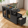 Merax Multifunktionaler schwarzer Beistellschrank mit Rollen, vielseitiger Aufbewahrungswagen für Wohnzimmer, Esszimmer und Schlafzimmer, 82 cm breit Bild 3